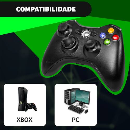 Controle Com Fio Para Xbox 360 Slim / Fat E Pc Joystick - Estrelar