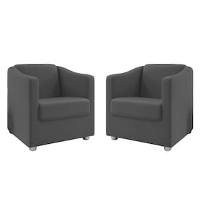 Kit 2 Poltronas Decorativa Tilla Suede Cinza Dal Poz Estofados