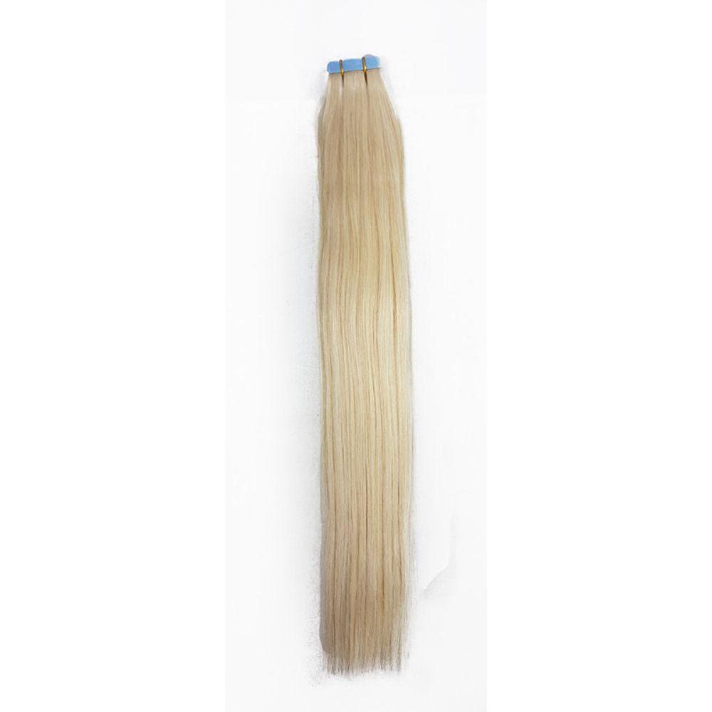 Cabelo Humano Loiro Claro Fita Adesiva 50g 70cm Mega Hair