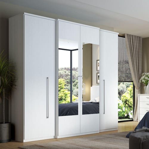 Guarda Roupa Casal 4 Portas com Espelho Splendore Glass THB