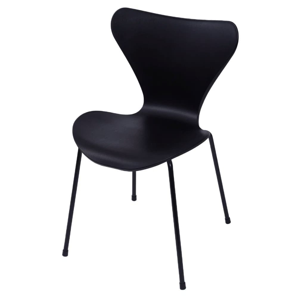 Cadeira Jacobsen Polipropileno Sala Jantar Base Preta - Preto