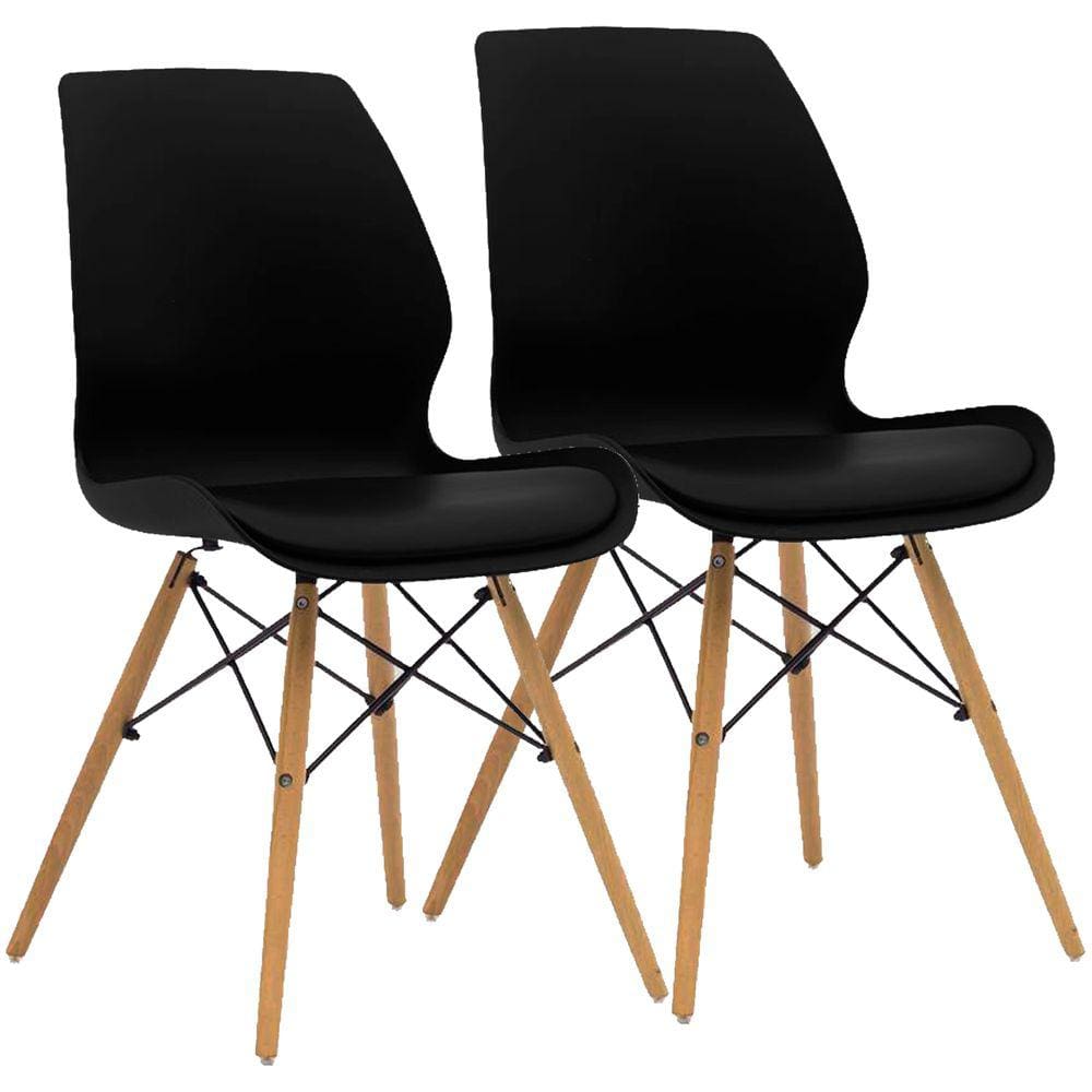 Kit 2 Cadeiras Charles Eames Eiffel Rubi - Preto