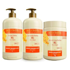 Kit Shampoo + Condicionador + Máscara Bio Extratus Cabelos Porosos