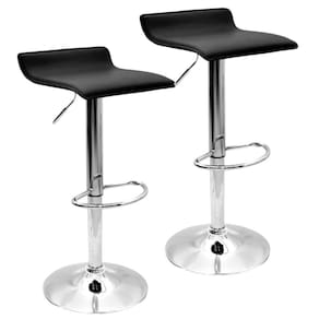 Kit 2 Banquetas Toquio Wave Giratória Com Regulagem - Preto Preta