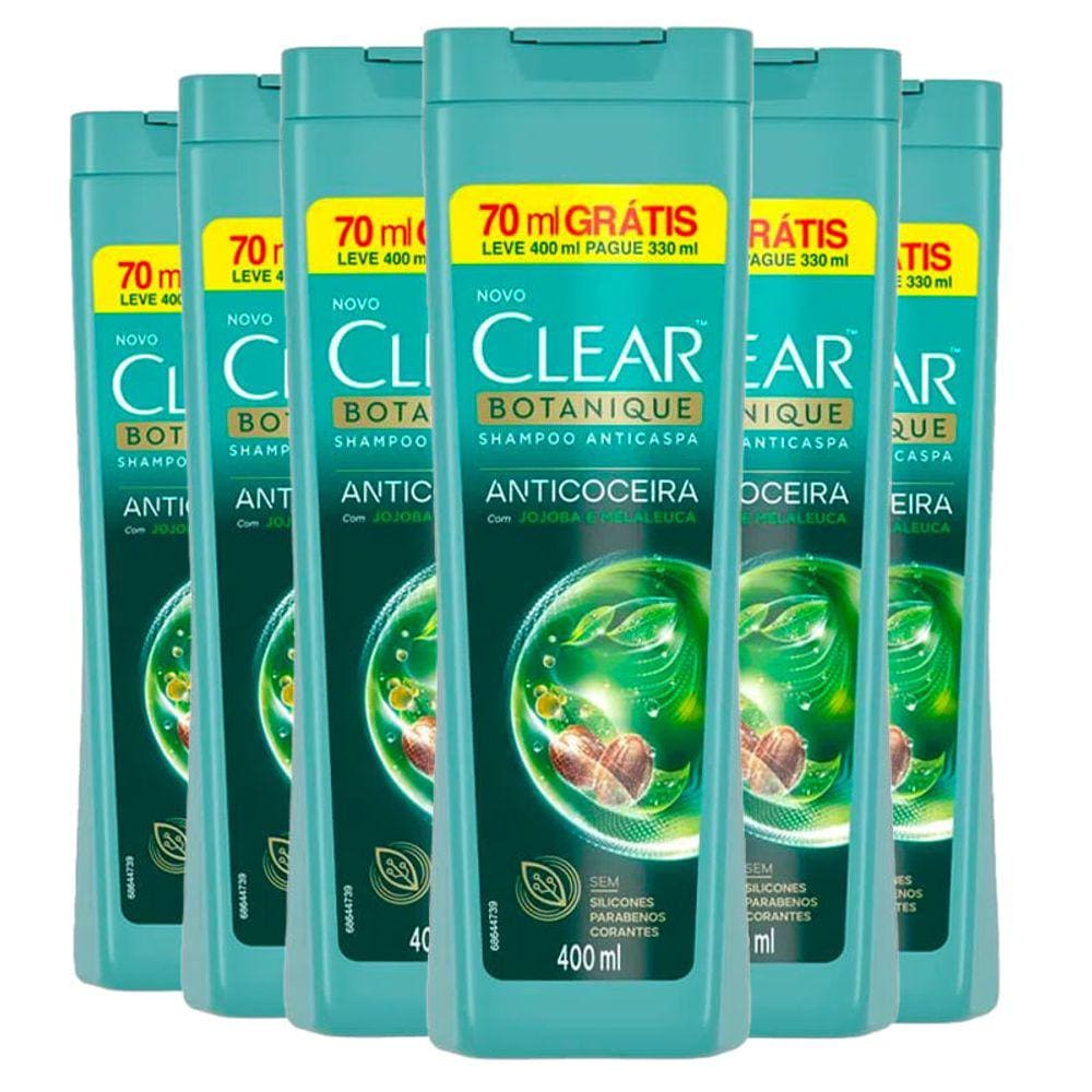 Kit Shampoo Clear Anticaspa Anticoceira Leve 400ml Pague 330ml 6 Unidades