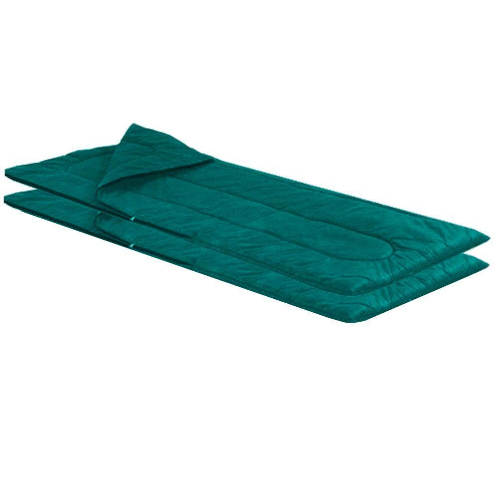 Kit 2 Saco De Dormir Com Zíper Para Acampamento Camping Colchonete Verde