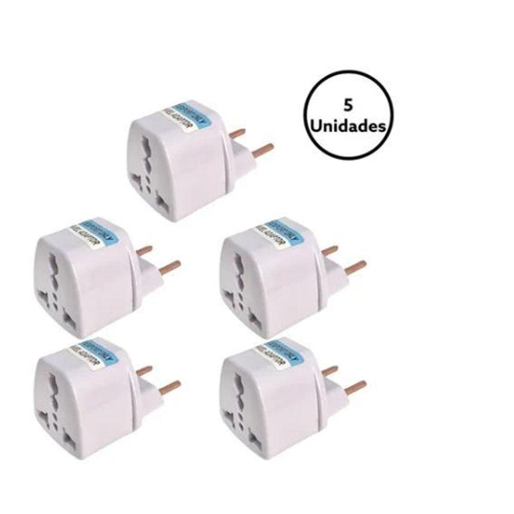 Kit 5X Adaptadores Tomada Universal Padrão Europeu P Brasil