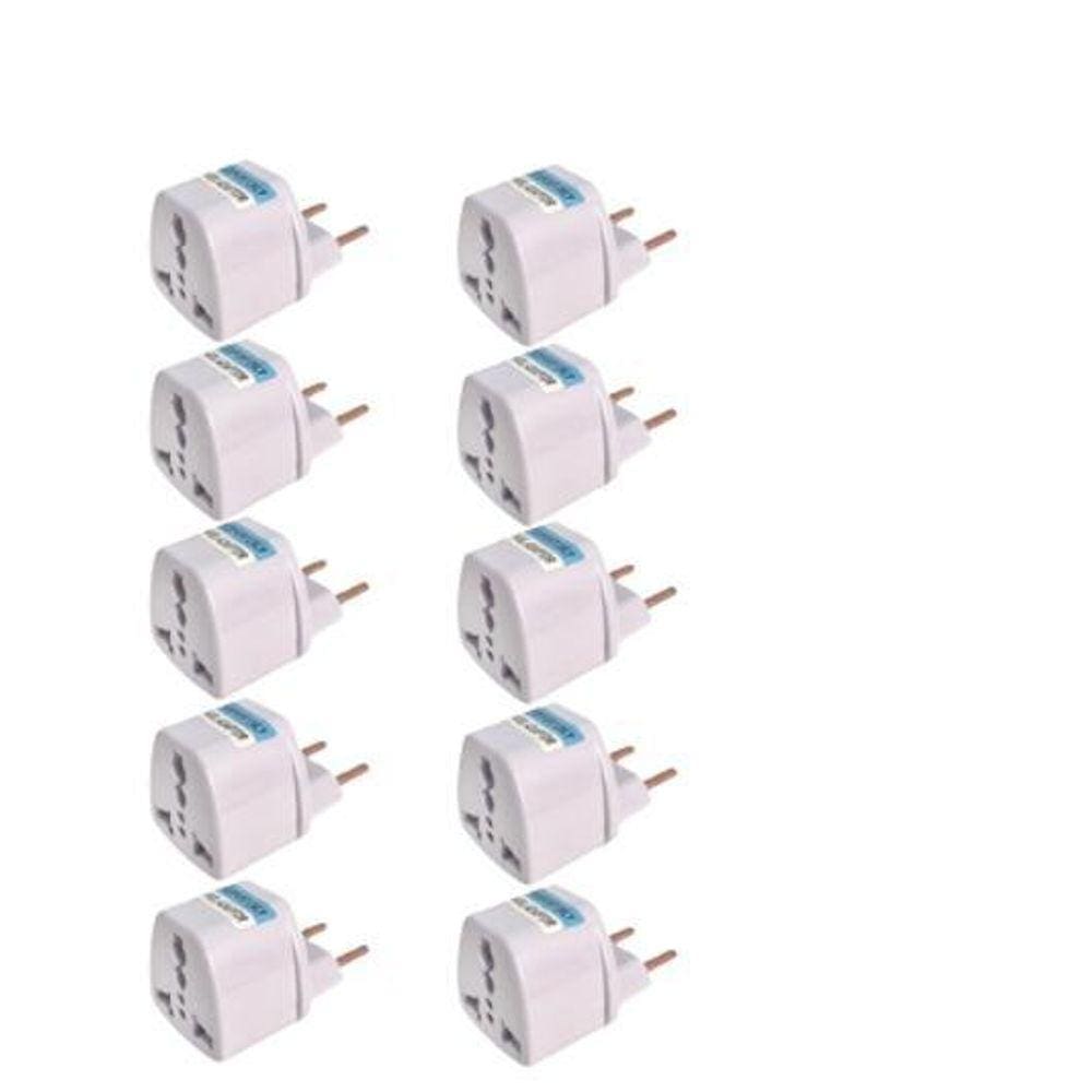 10 Adaptadores De Tomada Universal Padrão Europeu P Brasil