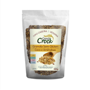 Kit 3X: Granola Aveia/Coco/Amêndoas S/Glúten Leve Crock 200g