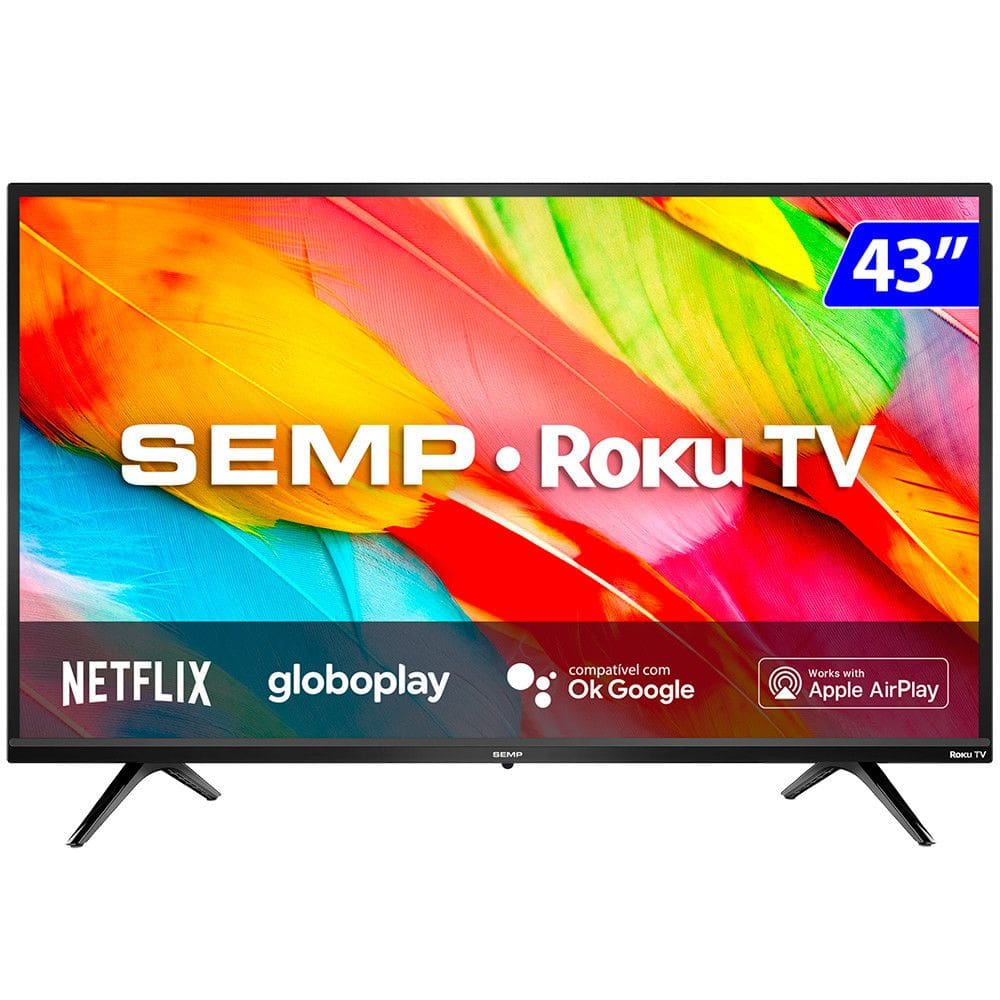 Smart TV 43 Led Semp Roku R5500 FHD Wifi Dual Band 3 HDMI 1 USB