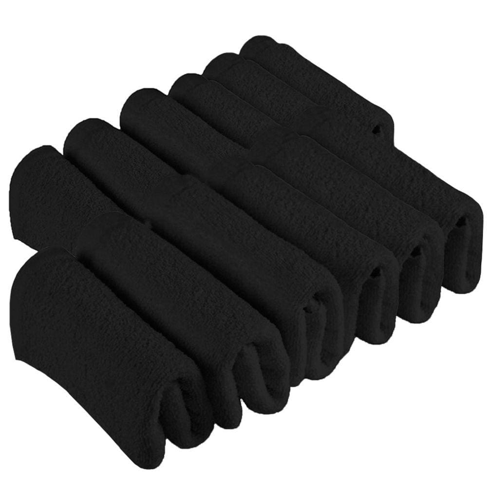 Kit 12 Toalha Rosto Salão Beleza 100% Algodão 40x65cm Preta