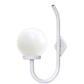 Luminária Globo Braço Curvo Parede Alumínio Branco 56x20cm