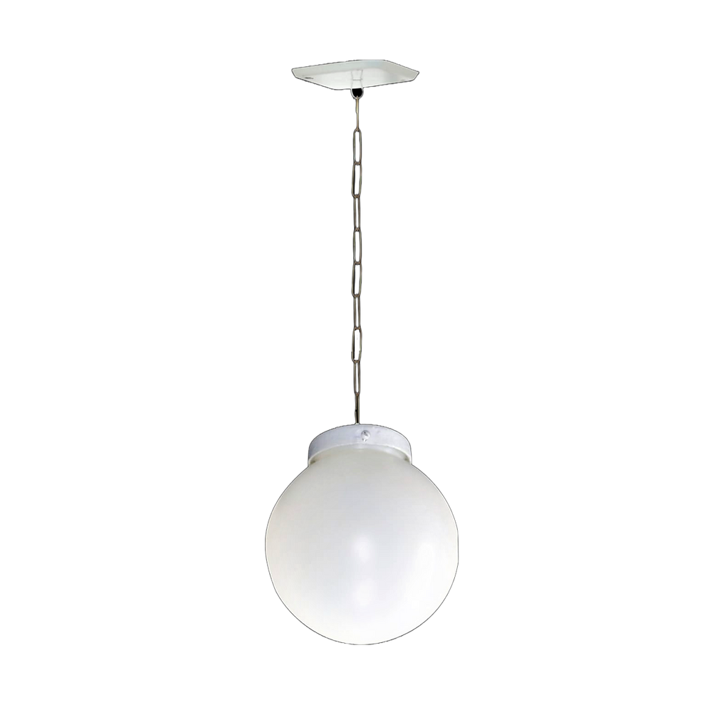 Luminária Globo de Teto Alumínio Fundido Branco 30x20cm