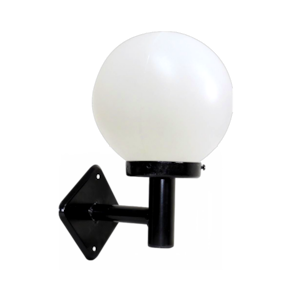 Luminária Globo Braço Reto de Parede Alumínio Preto 20x15cm