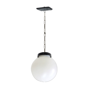 Luminária Globo de Teto Alumínio Fundido Preto 30x20cm