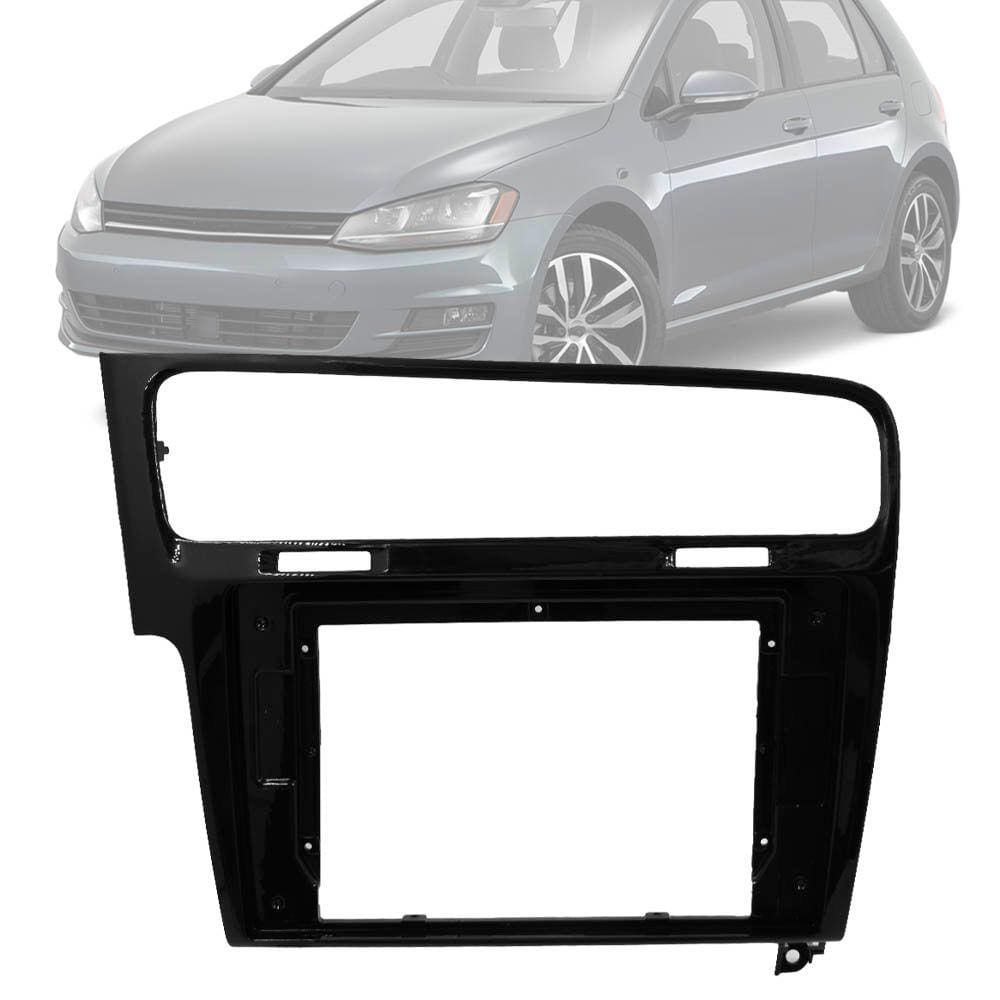 Moldura Painel 2 Din 10” Polegadas Golf MK7 2013 até 2019 Black Piano