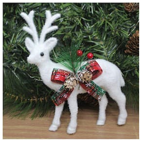Kit 2 Bonecos Decorativos Rena Enfeite De Natal 22cm