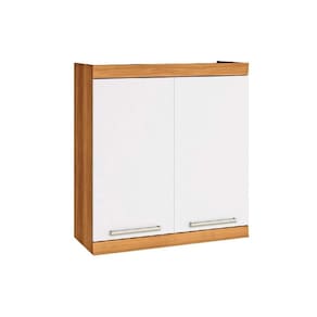 Módulo Cozinha Nesher Burguesa Armário  Premium c/ 2 Portas Freijó/Branco