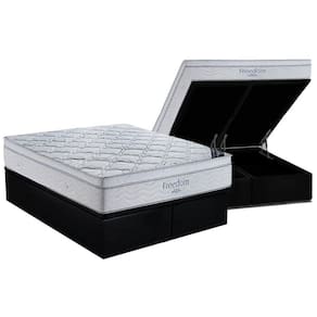Cama Box Baú King: Colchão Molas SuperPocket Ensacadas Ortobom  Freedom Visco + Base CRC Suede Black(193x203)