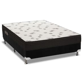 Cama Box Casal: Colchão Espuma Ortobom D45 Light + Base CRC Suede Black(138x188)