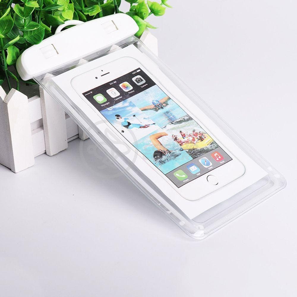 Capa Bolsa A Prova Dágua Impermeável P/ Celular Branco