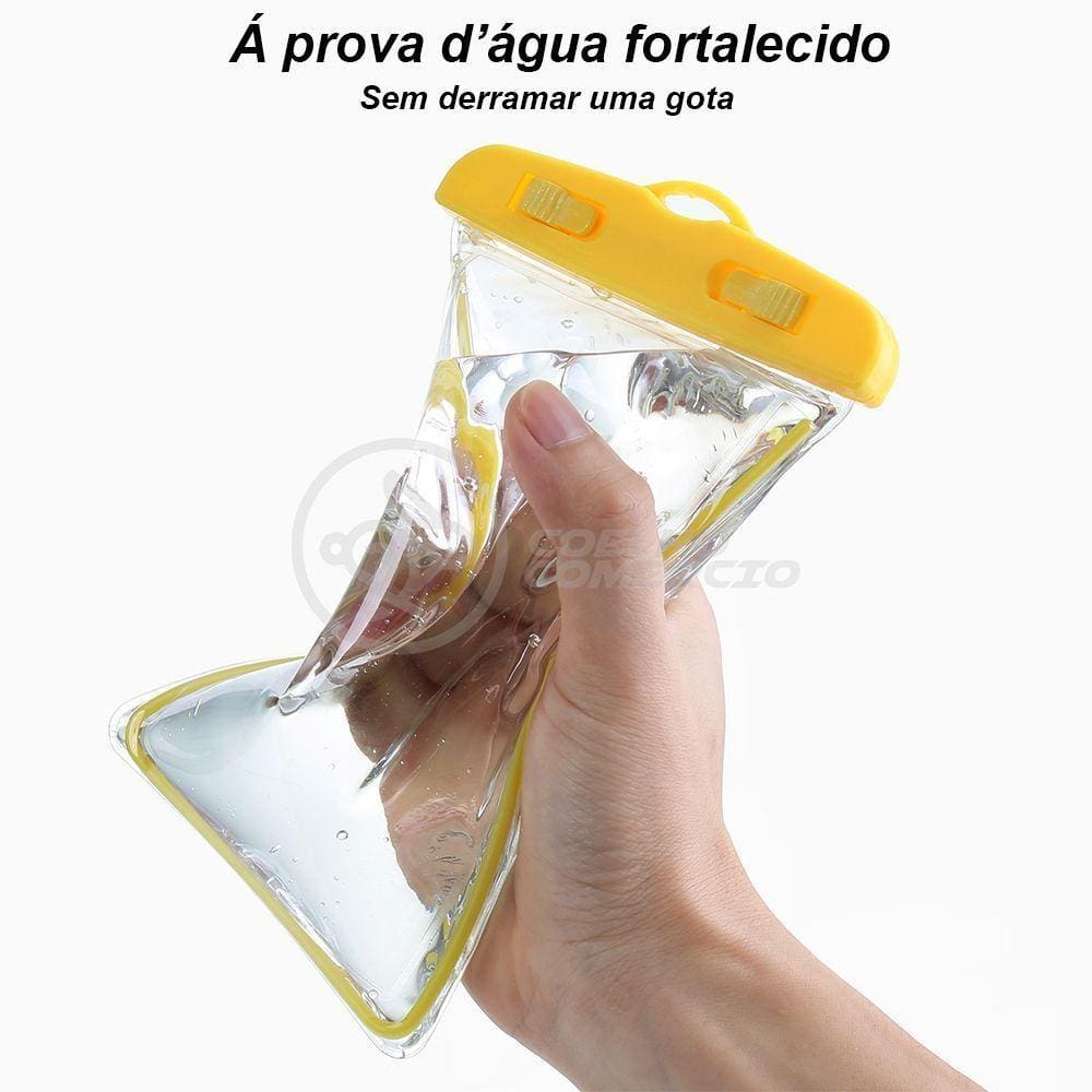 Capa Bolsa A Prova Dágua Impermeável P/ Celular Amarelo