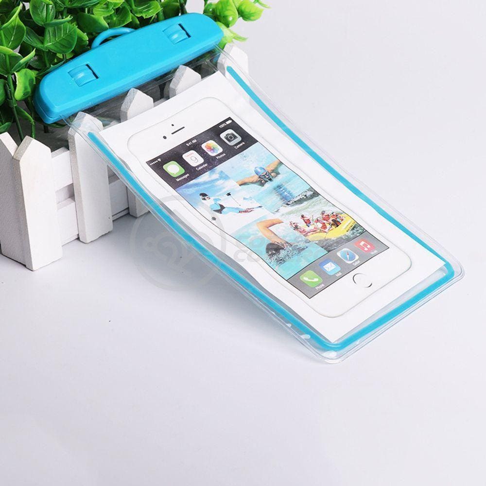 Capa Bolsa A Prova Dágua Impermeável P/ Celular Azul