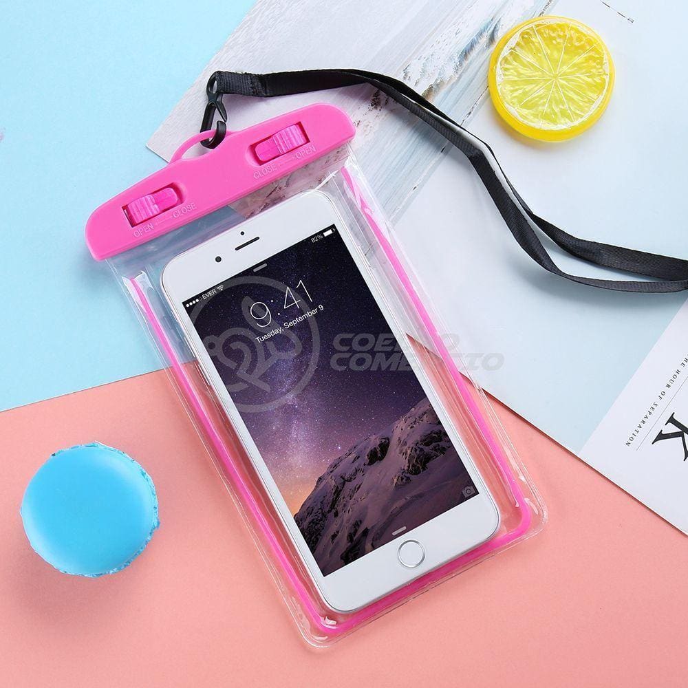 Capa Bolsa A Prova Dágua Impermeável P/ Celular Rosa