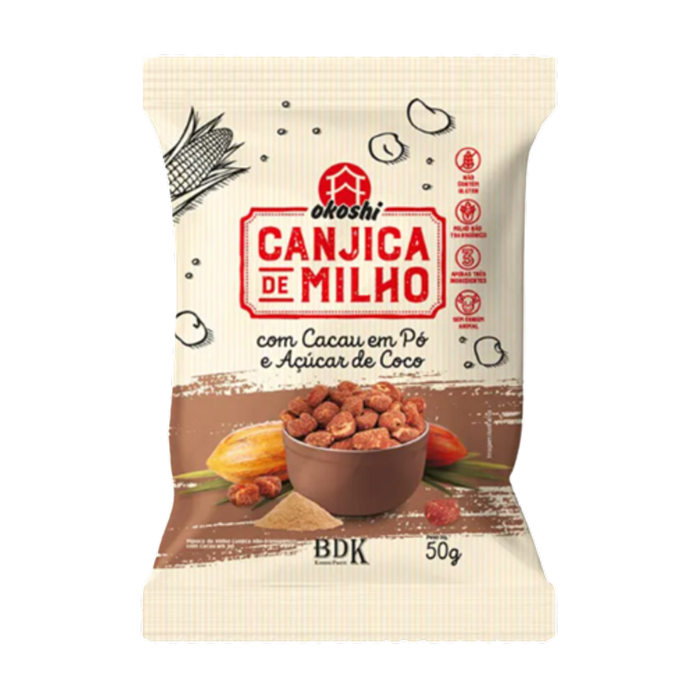 Kit 3X: Canjica de Milho com Cacau/Açúcar de Coco Okoshi 50g