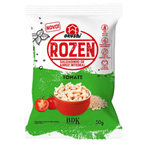 Kit 3X: Salgadinho de Arroz Integral Rozen Tomate Okoshi 50g