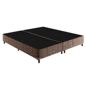 Cama Box Base Universal Queen Sommier Rústico Bordado Brown (158x198x20) - Paropas
