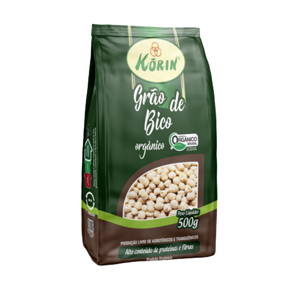 Kit 3X: Grão de Bico Orgânico Korin 500g