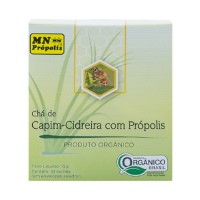 Kit 3X: Chá Capim Cidreira/Própolis Orgânico 10 Sach MN Food