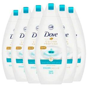 Kit Sabonete Líquido Para as Mãos Dove Antibacteriano Cuida & Protege Elimina até 99,9% das Bactérias 250ml 6 Unidades
