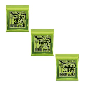 Kit 3 Encordoamento Guitarra 010 Ernie Ball Regular Slinky Níquel