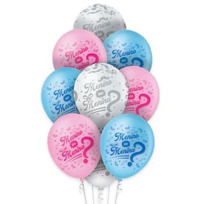 Balão Estampado Menino ou Menina - 9 Polegadas - 25 Unidades