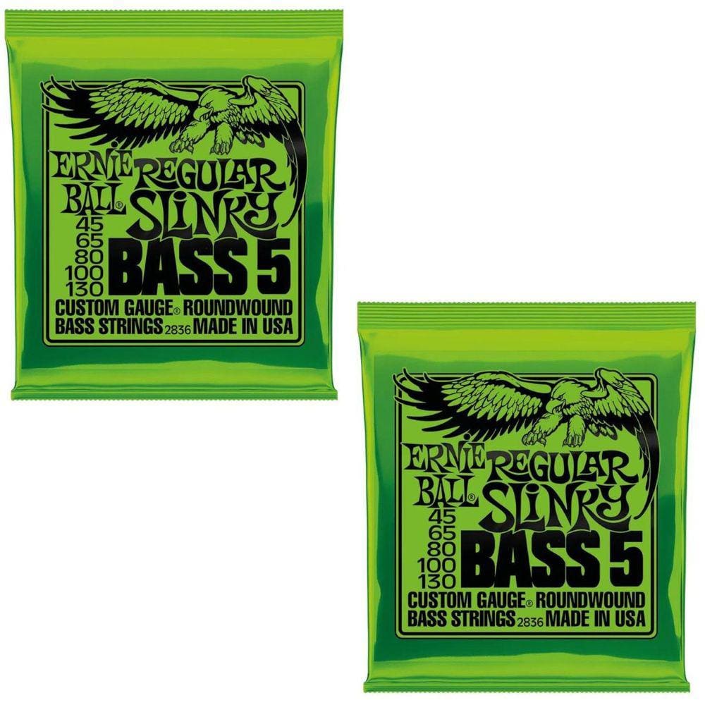 Kit 2 Encordoamento Baixo 045 Ernie Ball Regular Slinky Níquel