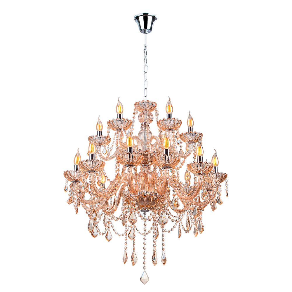 Lustre Pendente de Cristal Candelabro Maria Tereza Nice 18 lâmpadas E14 Bivolt