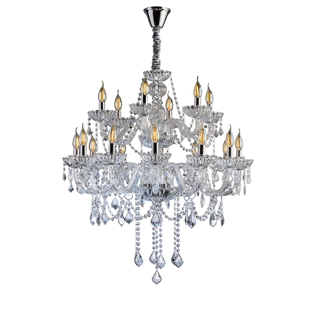 Lustre Pendente de Cristal Candelabro Maria Tereza Nice 18 lâmpadas E14 Bivolt
