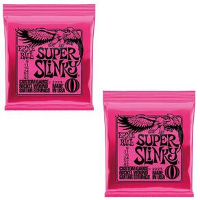 Kit 2 Encordoamento Guitarra 009 Ernie Ball Super Slinky Níquel