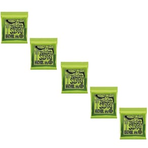 Kit 5 Encordoamento Guitarra 010 Ernie Ball Regular Slinky Níquel