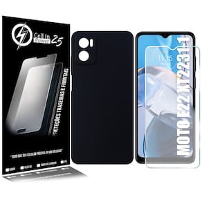 Capa Aveludada Premium Compatível Moto E22 XT2239 6.5 + Película Vidro 9h - Cell In Power25