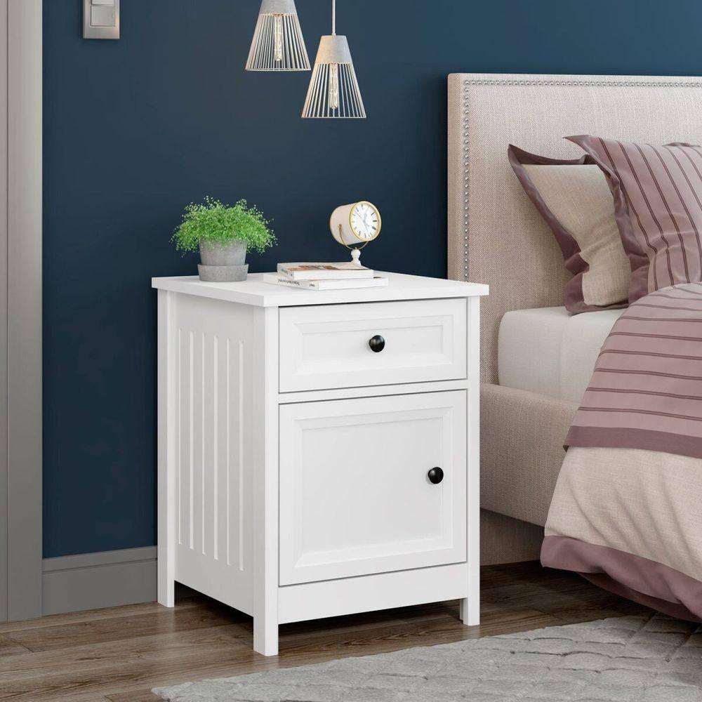 Mesa de Cabeceira 1 Gaveta 1 Porta DM-112 Ditália Móveis Branco