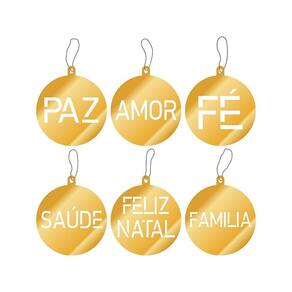 Enfeites Árvore de Natal - Palavras Positivas
