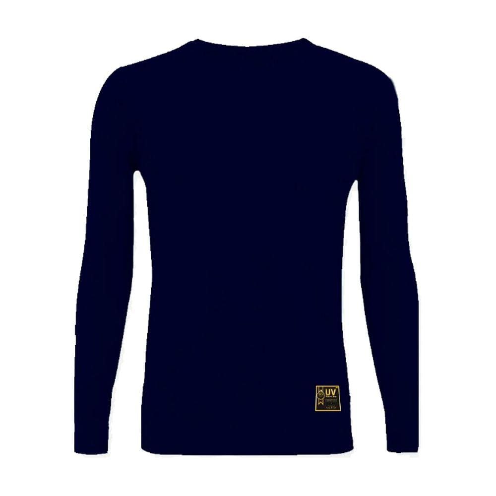 Camiseta de Pesca King Brasil Fator Proteção Solar UV 50+ Lisa Azul Marinho