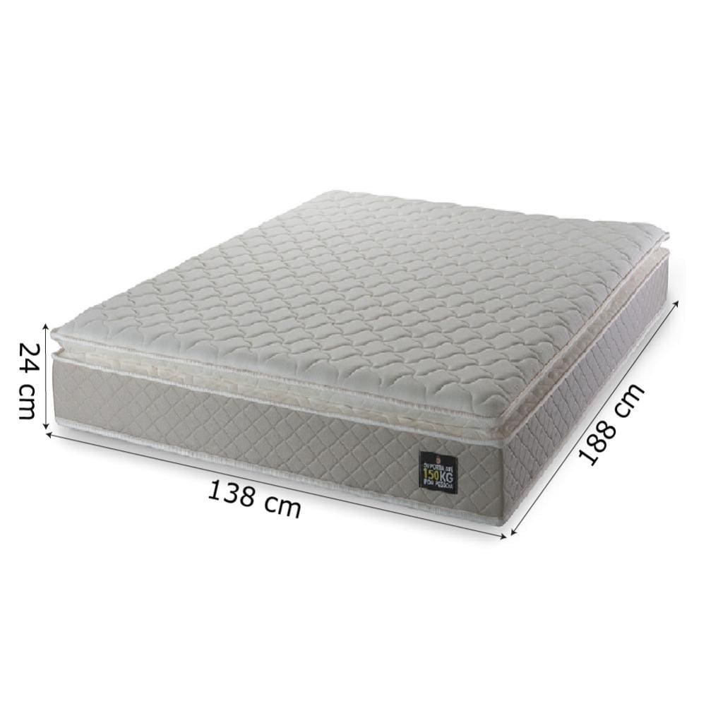 Cama Box Baú Casal Colchão D45 com Pillow Top Hellen Strong Bege Suporta até 150kg por Pessoa - 6