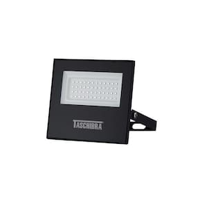 Refletor Taschibra TR LED Slim 50W Preto Bivolt 3000K Luz Amarela