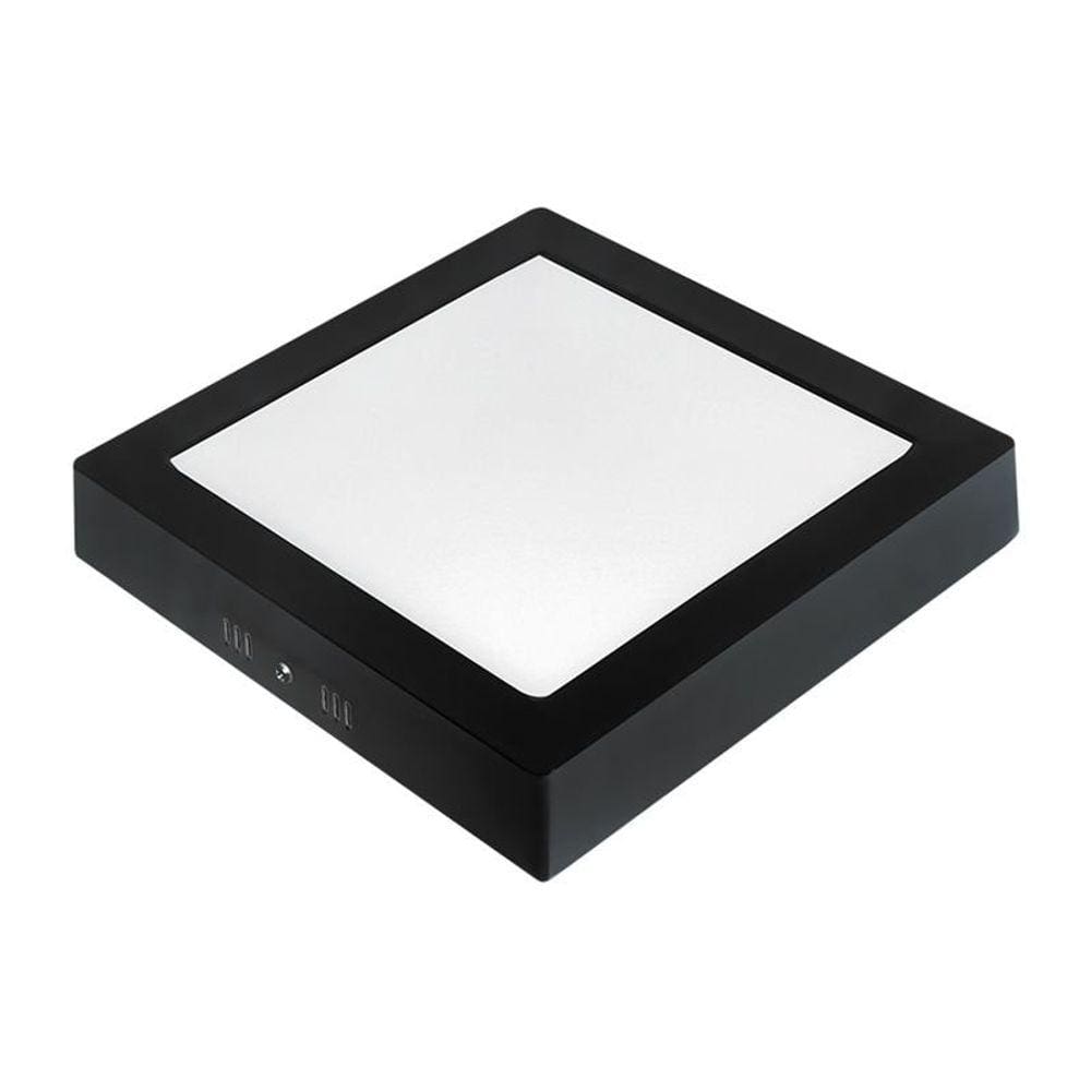 Painel de Led Taschibra Quadrado Lux de Sobrepor 24W Bivolt Preto 6500K Luz Branca