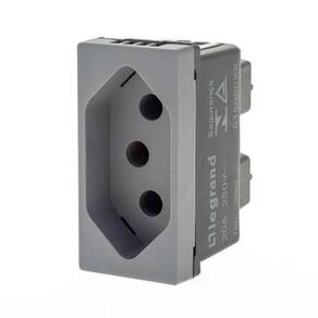 Modulo Tomada 2P+T 20A Pial Plus+ Legrand Cinza Acetinado