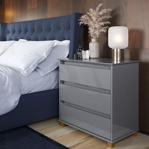 Mesa de Cabeceira Quarto Mini Cômoda EJ com 3 Gavetas